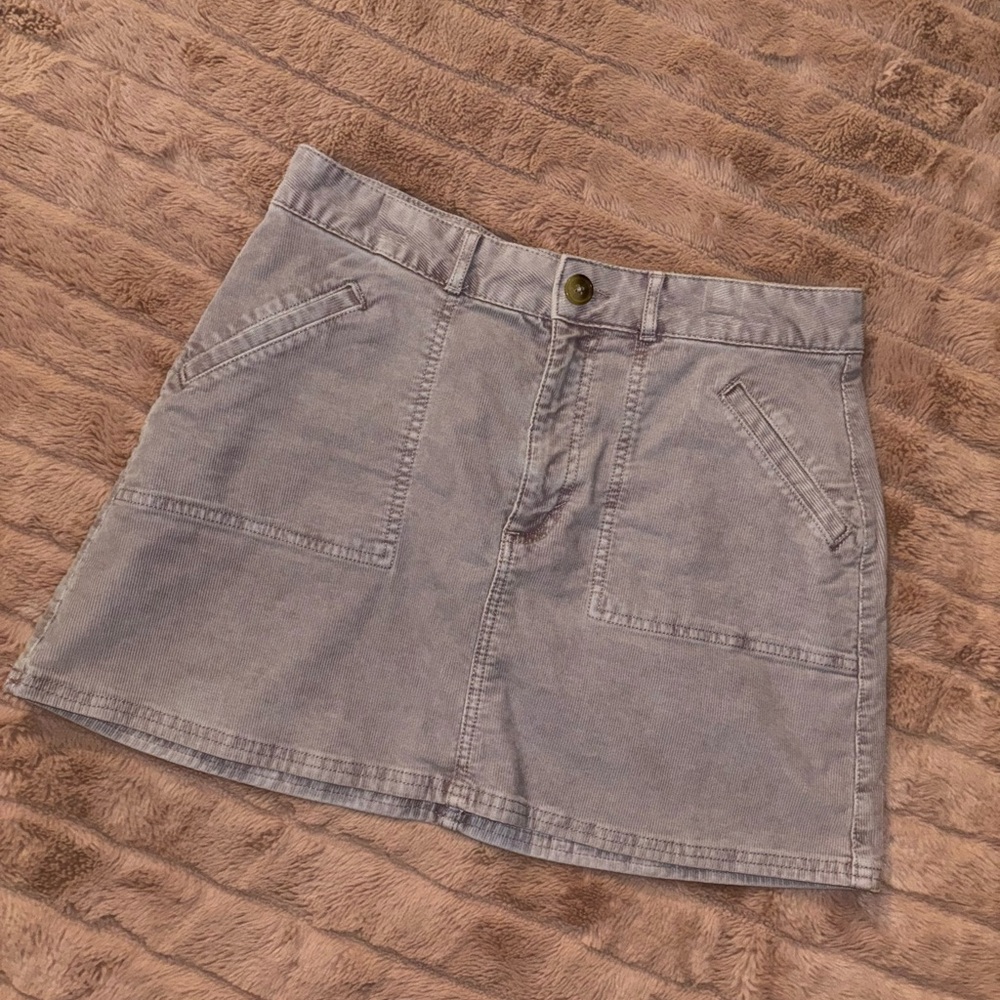 Purple corduroy mini skirt